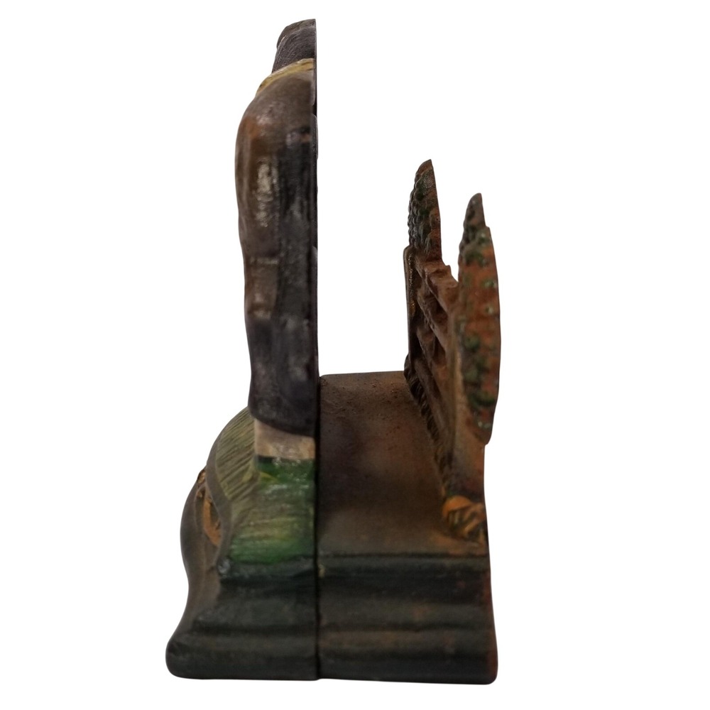 Vintage Cast Iron Horse Doorstop Hand Painted Equestrian Farmhouse Decor 7 Inch - Picture 3 of 11